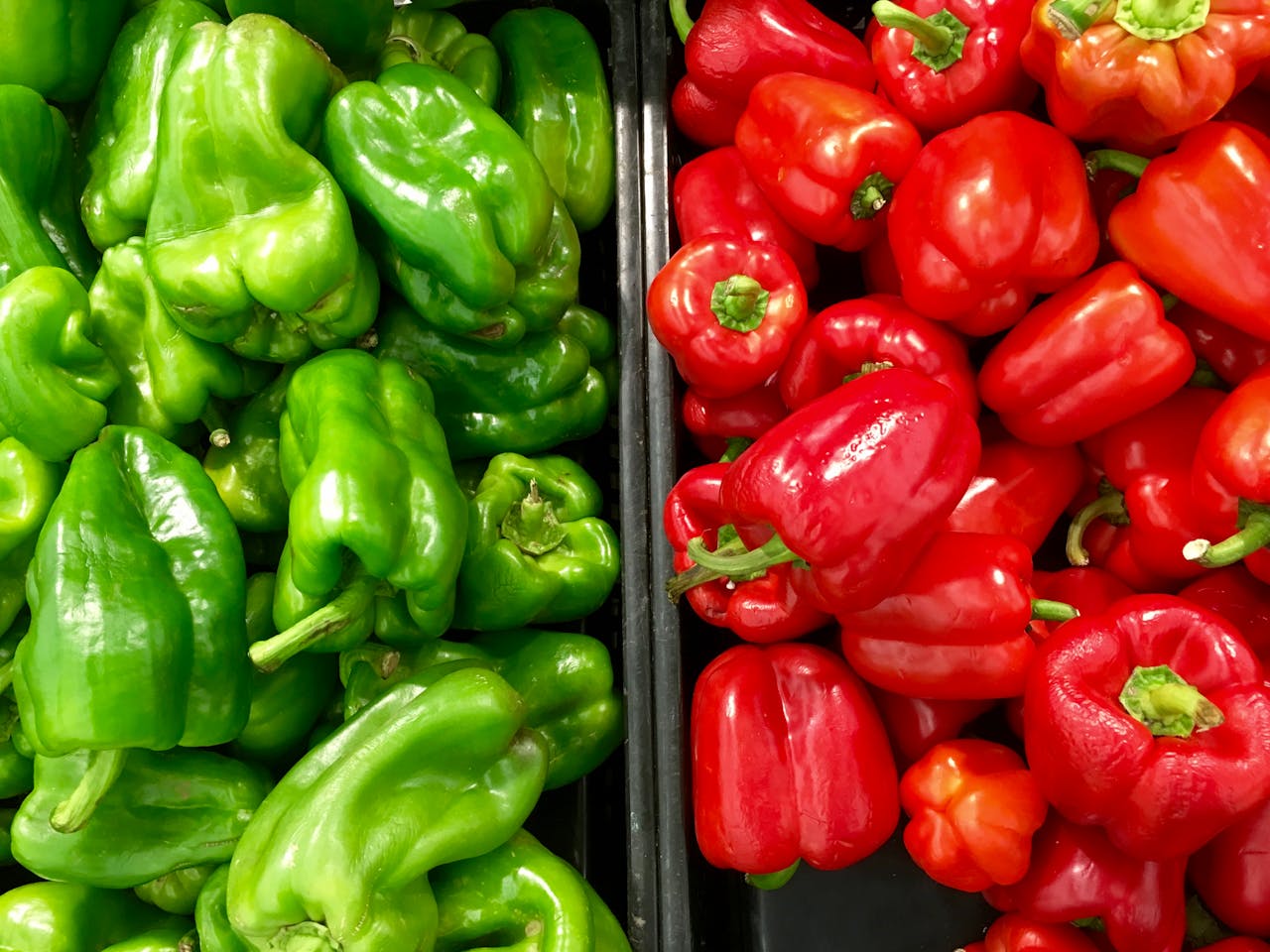 Green,Red,Yellow Pepper